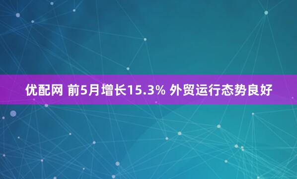 优配网 前5月增长15.3% 外贸运行态势良好